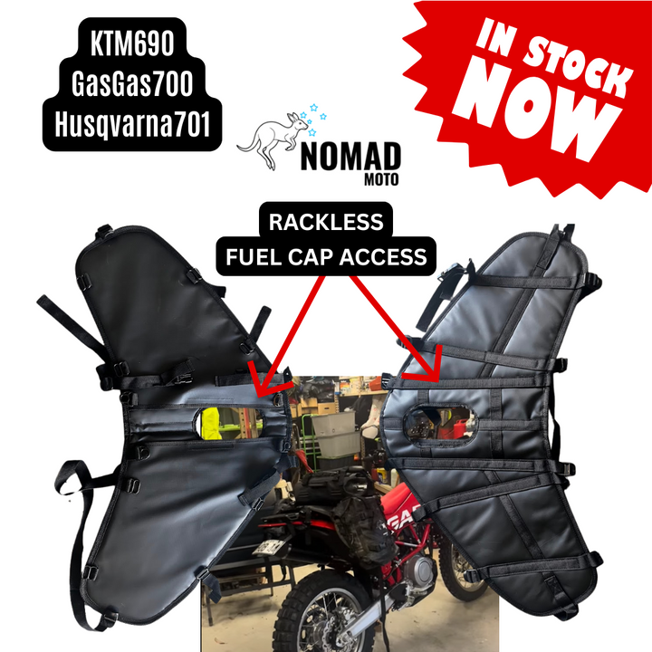 Rackless base with fuel cap access