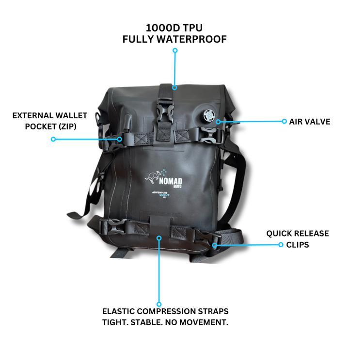 NOMAD MOTO Adventure Scout 8L – Waterproof Tail & Rack Bag - NOMAD MOTO