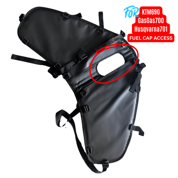 Durable NOMAD MOTO rackless base system with fuel cap