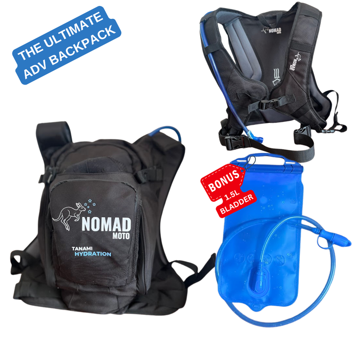 NOMAD MOTO DROVER TANK BAG and TANAMI BACKPACK COMBO - NOMAD MOTO