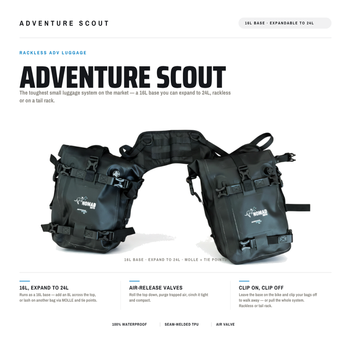 Adventure Scout 16L Rackless System - NOMAD MOTO