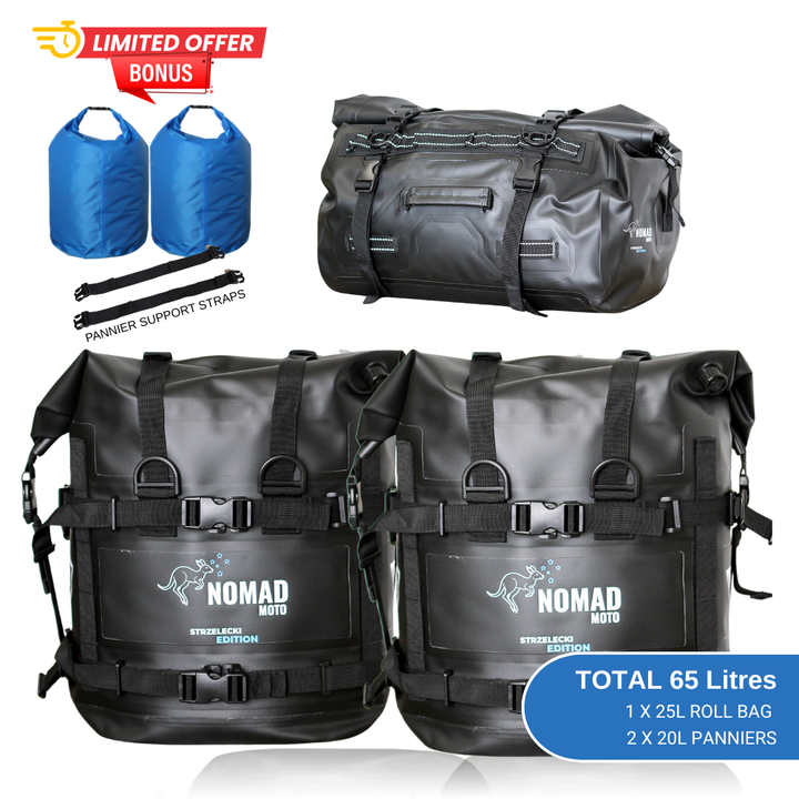NOMAD MOTO Soft Panniers Waterproof 65L System - NOMAD MOTO