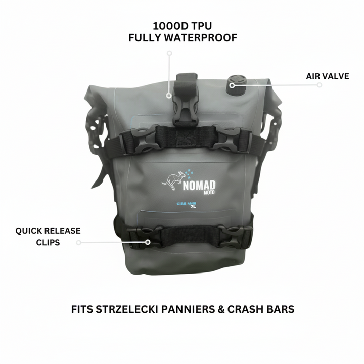 NOMAD MOTO Mini Gibb 7L – Tie-On Waterproof Adventure Bag - NOMAD MOTO