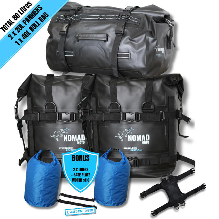 NOMAD MOTO Soft Panniers Waterproof 80L System